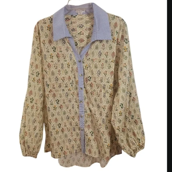 Chicsoul.com Petals and Prints Size 3X Button Front - Picture 2 of 8